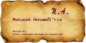 Matusek Annamária névjegykártya